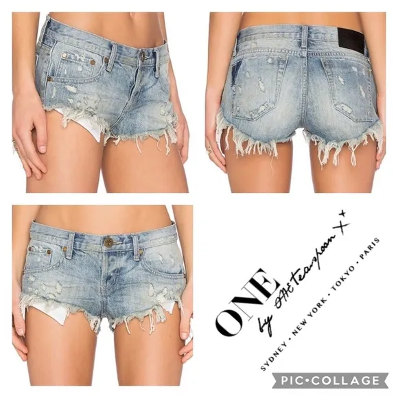 ONE by ONE TEASPOON “Bonitas” Distressed Denim Shorts 29
