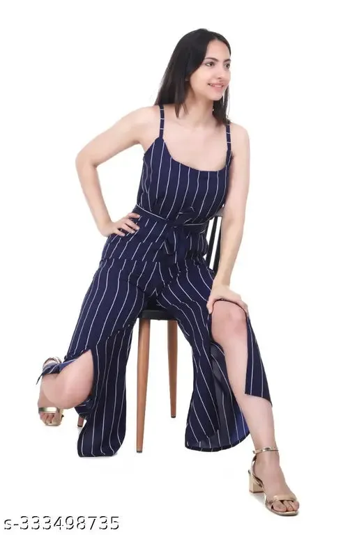 One pcs DUDOZEES Womens Casual Sleeveless Strap Loose Adjustable Jumpsuits Long Pants Romper
