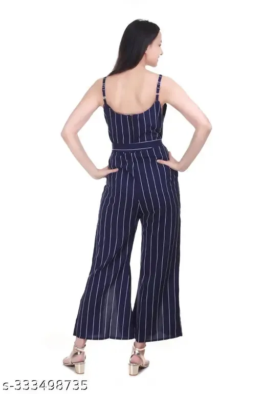 One pcs DUDOZEES Womens Casual Sleeveless Strap Loose Adjustable Jumpsuits Long Pants Romper