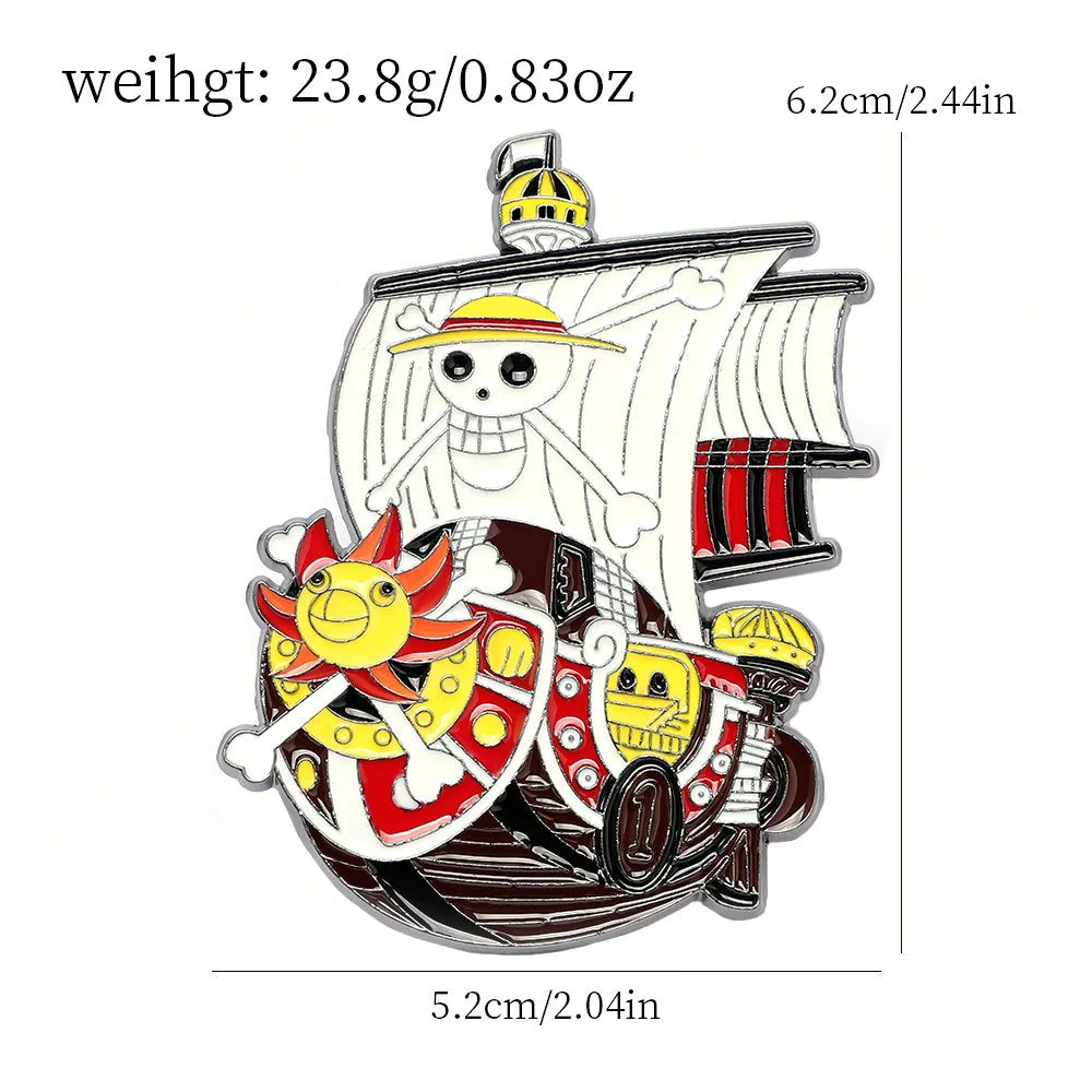 One Piece Thousand Sunny Metal Brooch Pin 5 Pack