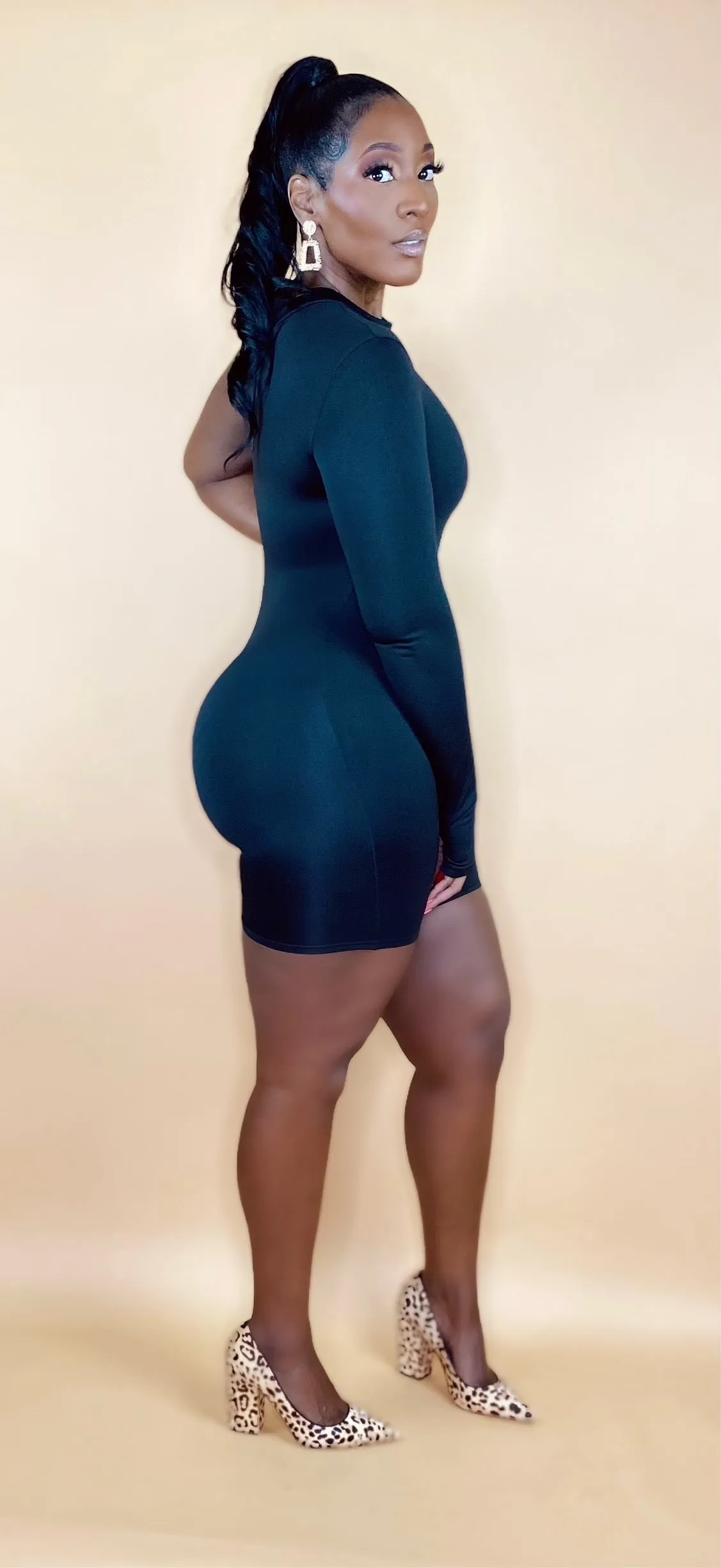One Shoulder Romper (Black)