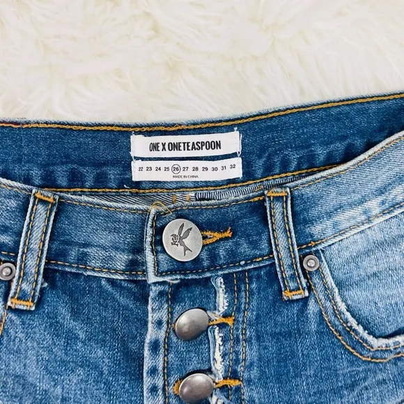 One X Oneteaspoon Outlaws Distress High waisted Denim Jean Shorts