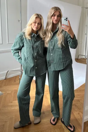 ONLNehva Jeans - Mørkegrøn Hvid Stribet