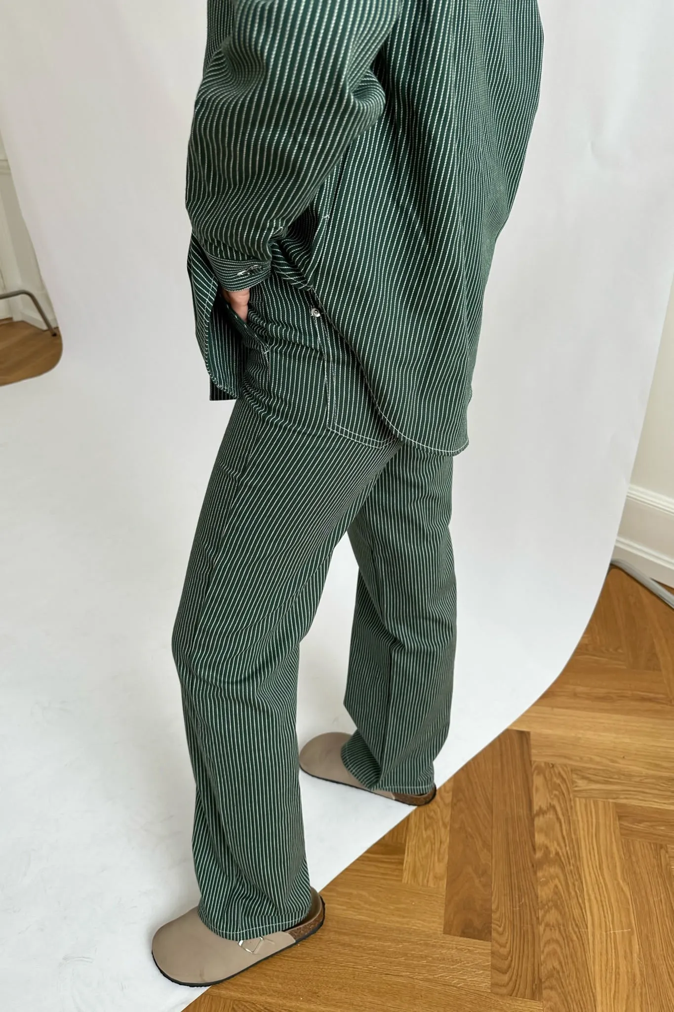 ONLNehva Jeans - Mørkegrøn Hvid Stribet