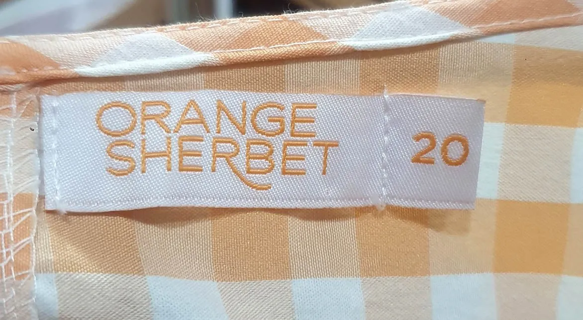 Orange Sherbet gingham dress size 20