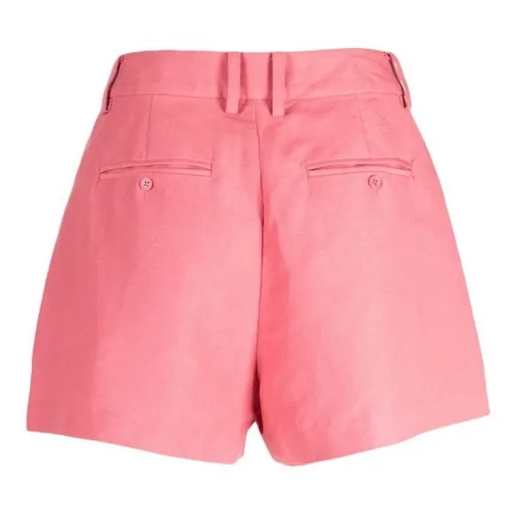 [paige] nwot andie linen blend high waisted pleated shorts coral 00