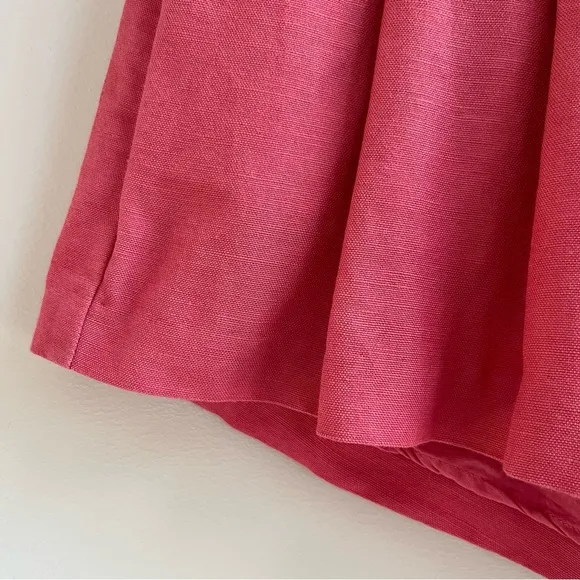 [paige] nwot andie linen blend high waisted pleated shorts coral 00