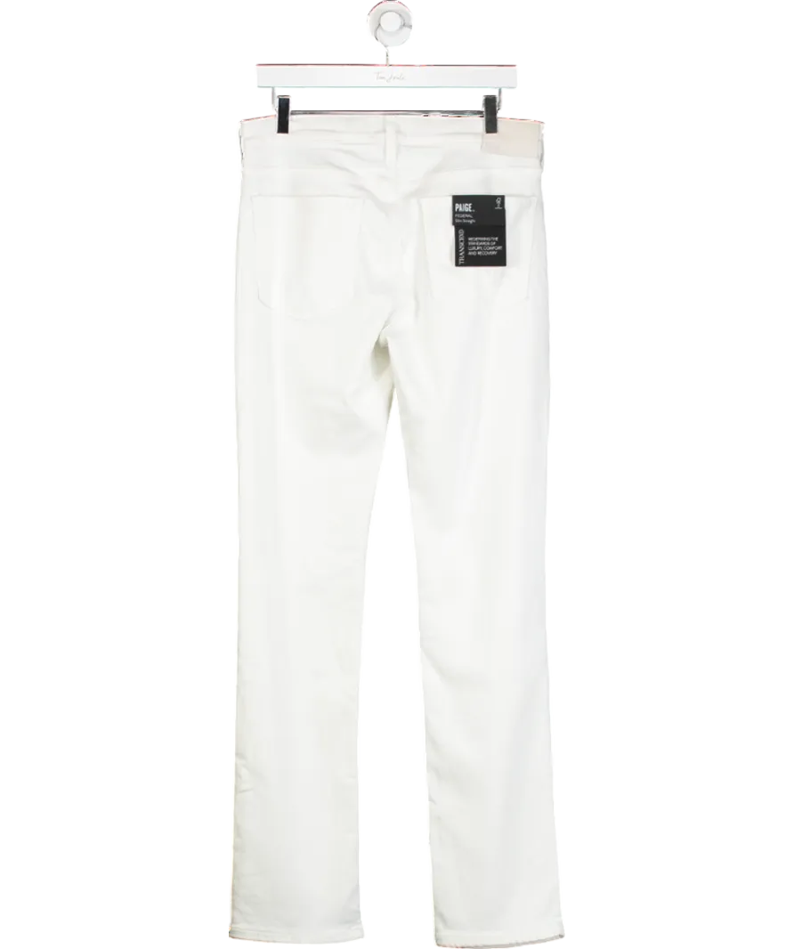 PAIGE White Slim Straight-leg Stretch-denim Jeans W32