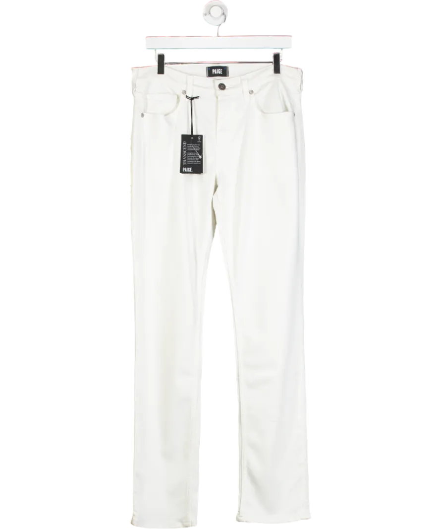 PAIGE White Slim Straight-leg Stretch-denim Jeans W32