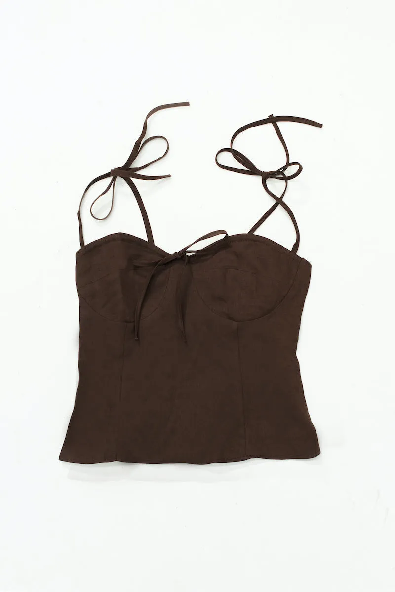 Palermo Halter Top - Chocolate