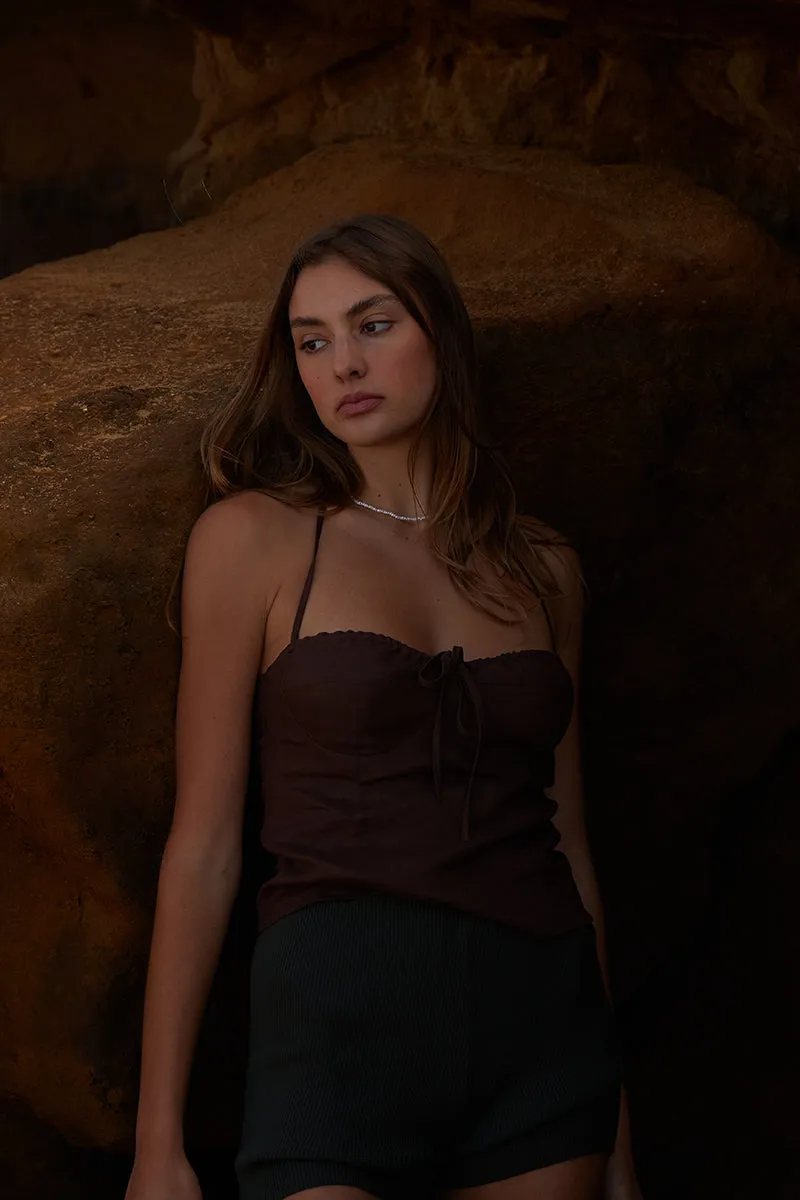 Palermo Halter Top - Chocolate