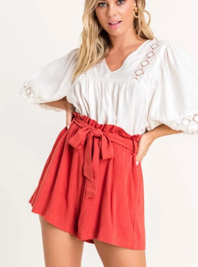 Paprika Linen Shorts