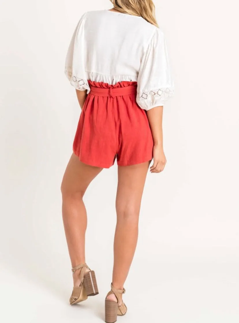Paprika Linen Shorts