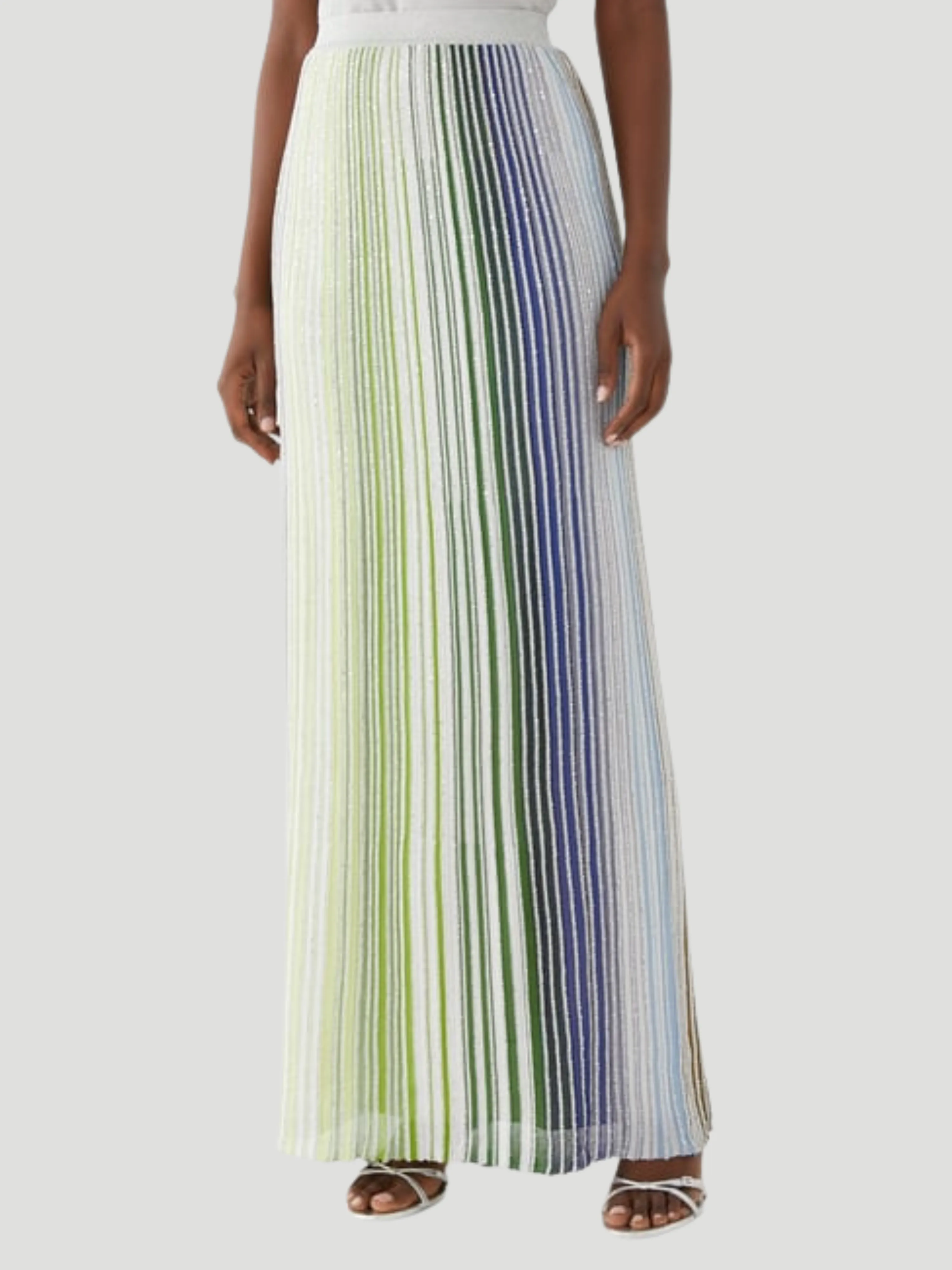 Partialized Knit Sequined Maxi Skirt