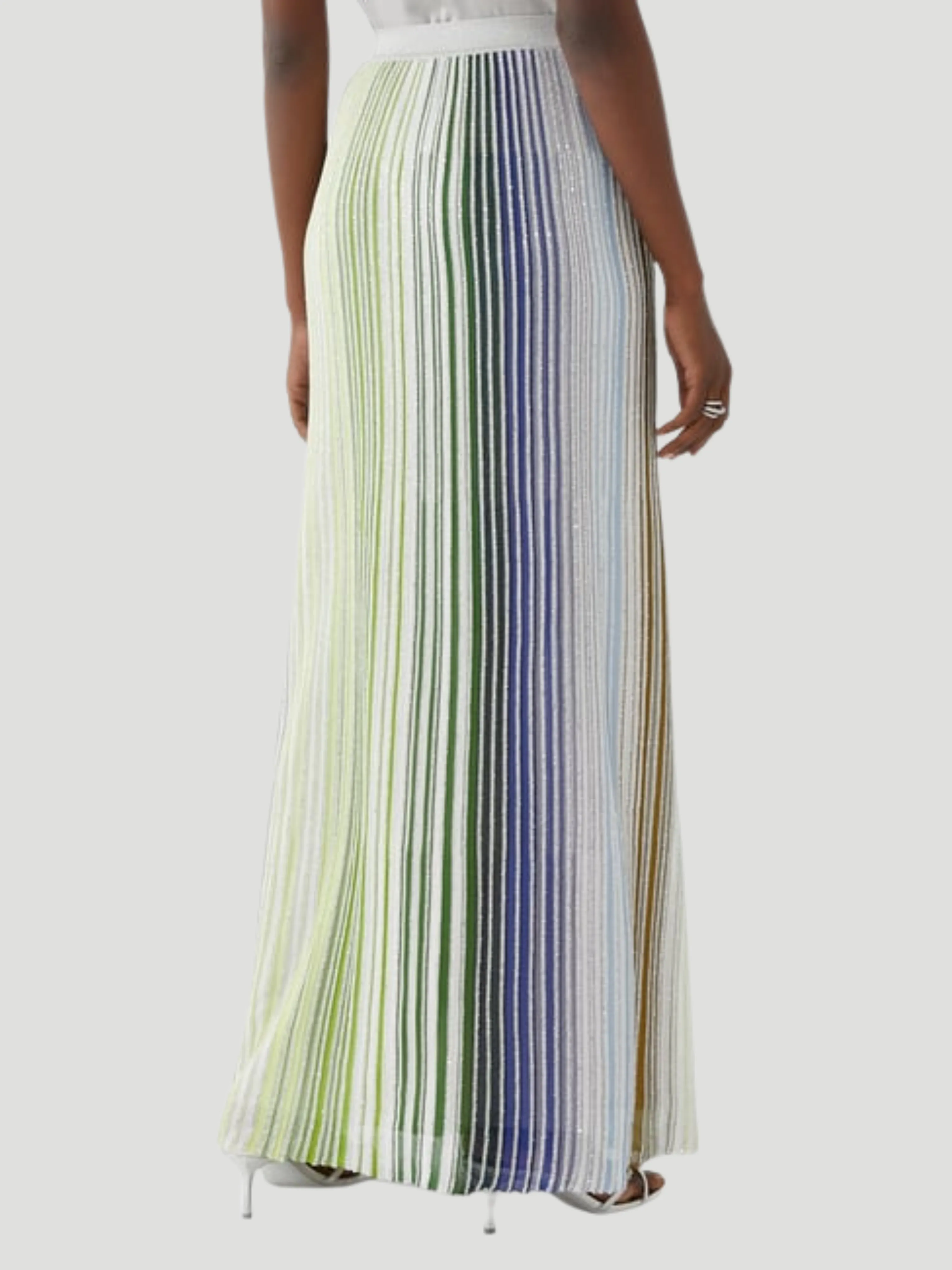 Partialized Knit Sequined Maxi Skirt