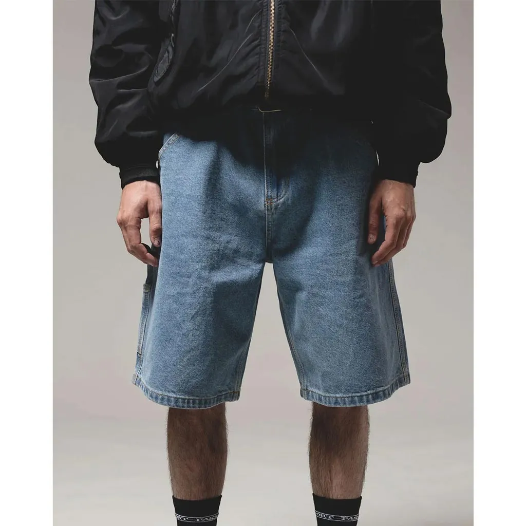 PASSPORT WORKERS CLUB SHORTS - WASHED LIGHT INDIGO