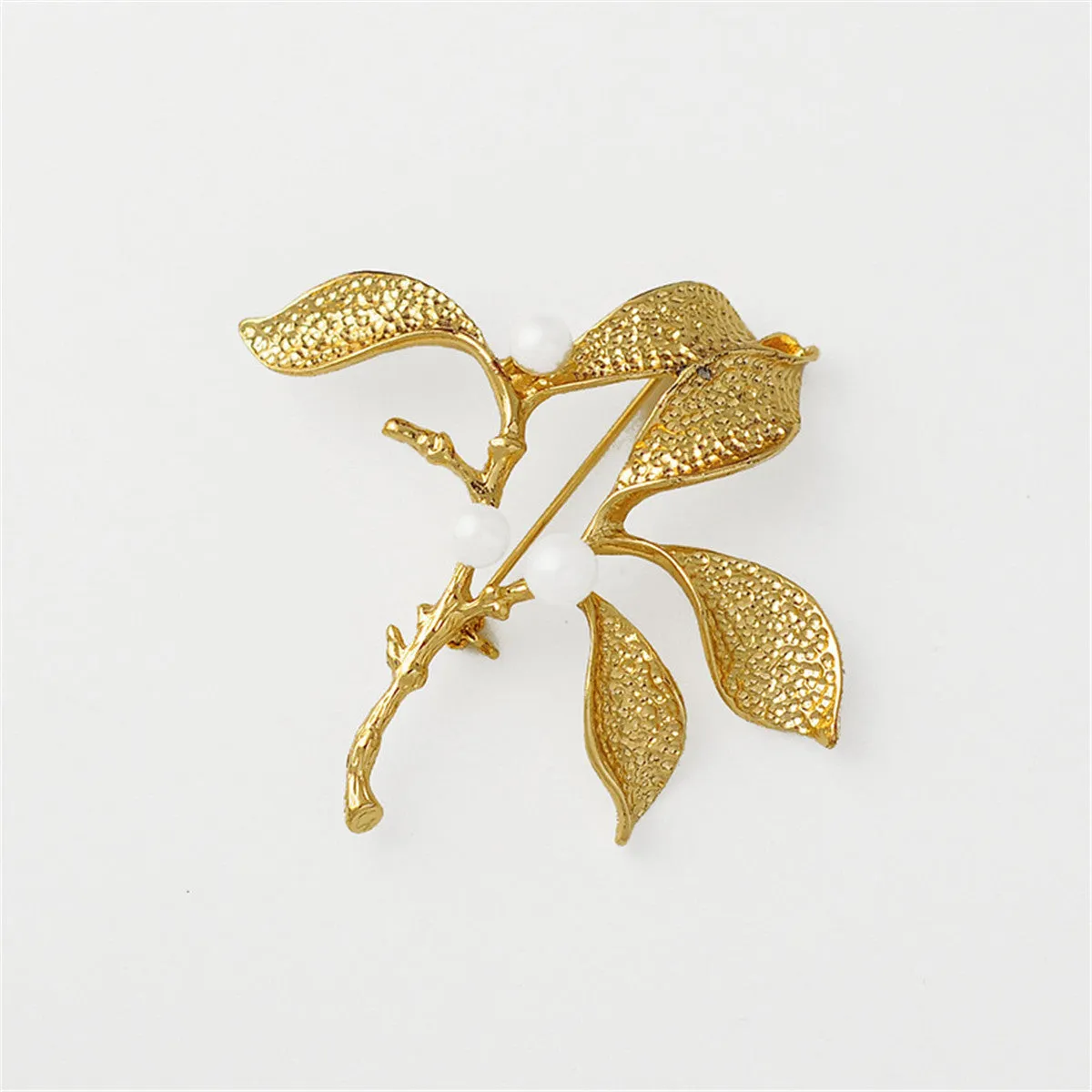 Pearl & 18K Gold-Plated Botany Brooch