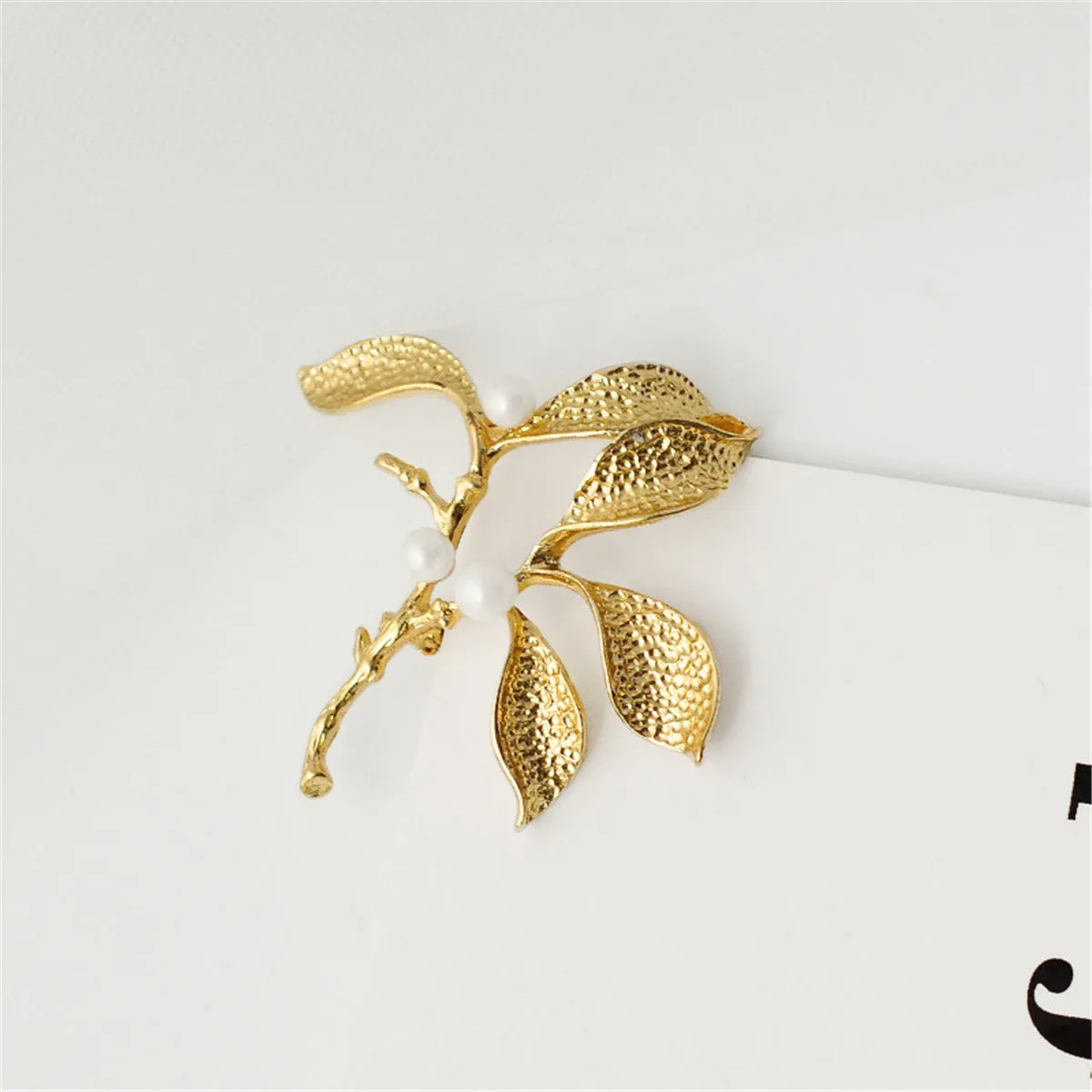 Pearl & 18K Gold-Plated Botany Brooch