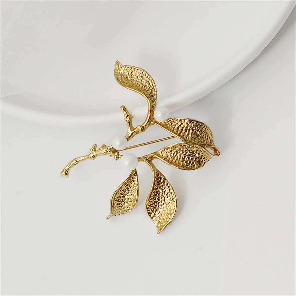 Pearl & 18K Gold-Plated Botany Brooch