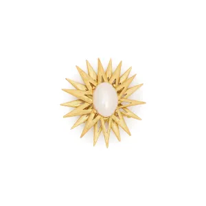 Pearl Center Starburst Pin