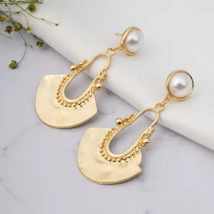 Pearl Golden Dangling Earrings