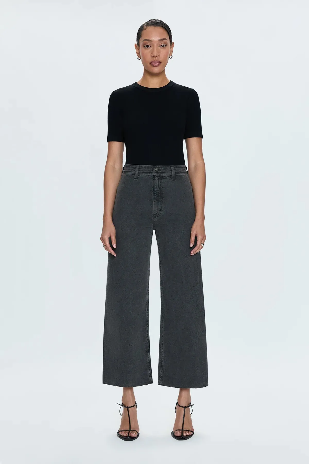 Penny High Rise Wide Leg Crop - ANTIQUE GRAPHITE