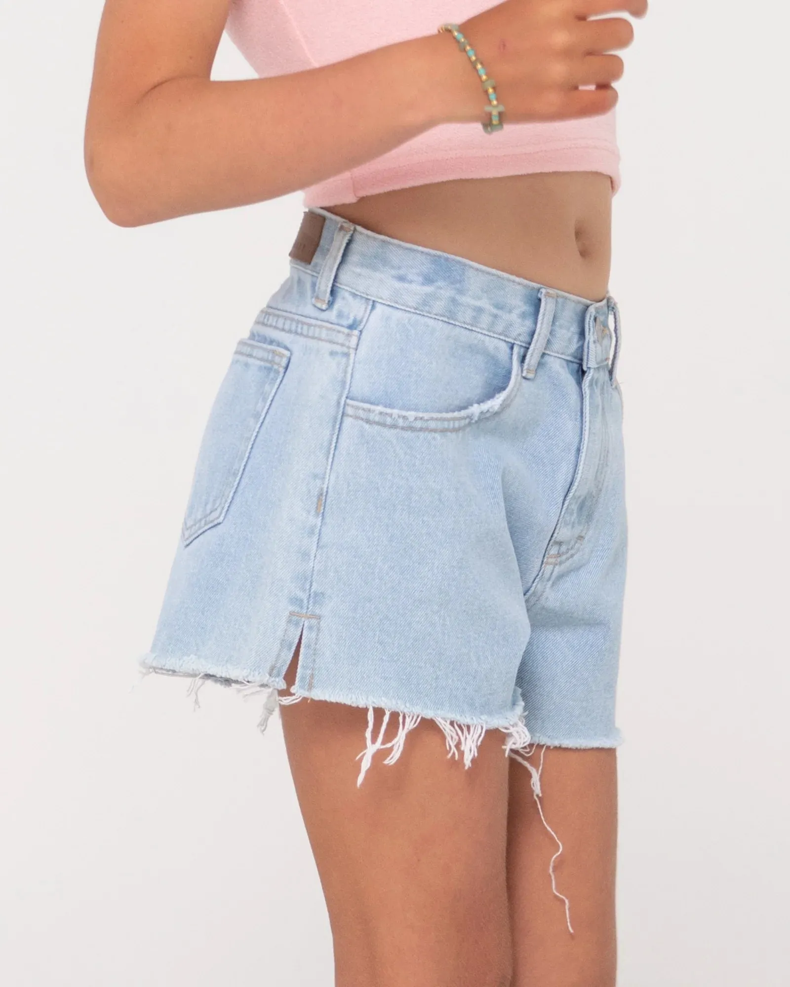 Penny Kick Flare Denim Short Girls - Sky Blue Heather