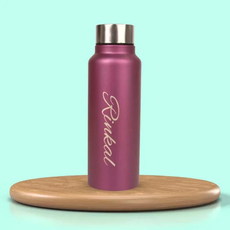 Personalized Best Vegan Leather Combo with Water Bottle - Wine