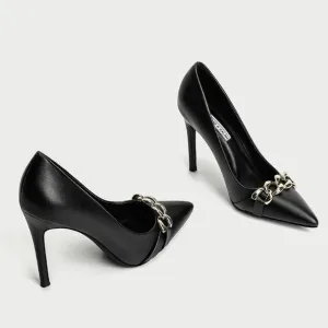 Petite Pointy Leather Pump Shoes DS260