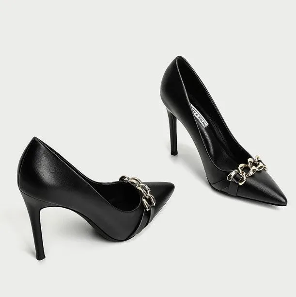 Petite Pointy Leather Pump Shoes DS260
