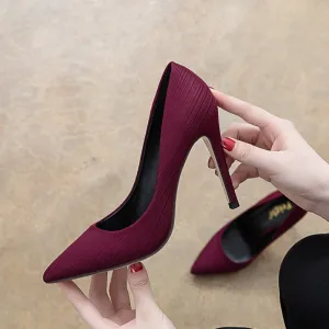 Petite Silk Satin Pointy Pump Shoes GS50