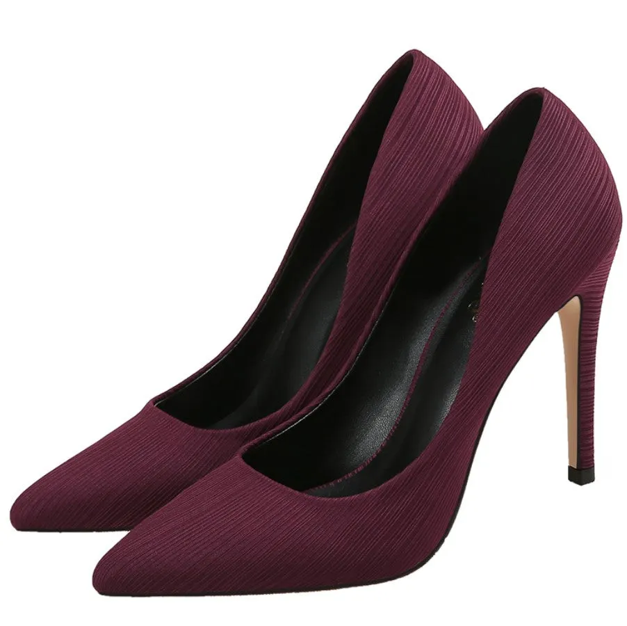 Petite Silk Satin Pointy Pump Shoes GS50
