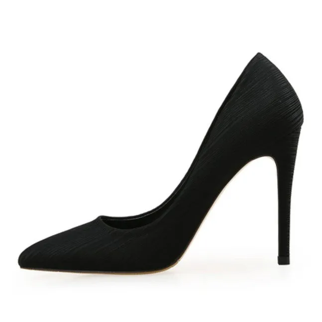 Petite Silk Satin Pointy Pump Shoes GS50