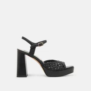 PEYTEN HEELS BLACK WOVEN STELLA