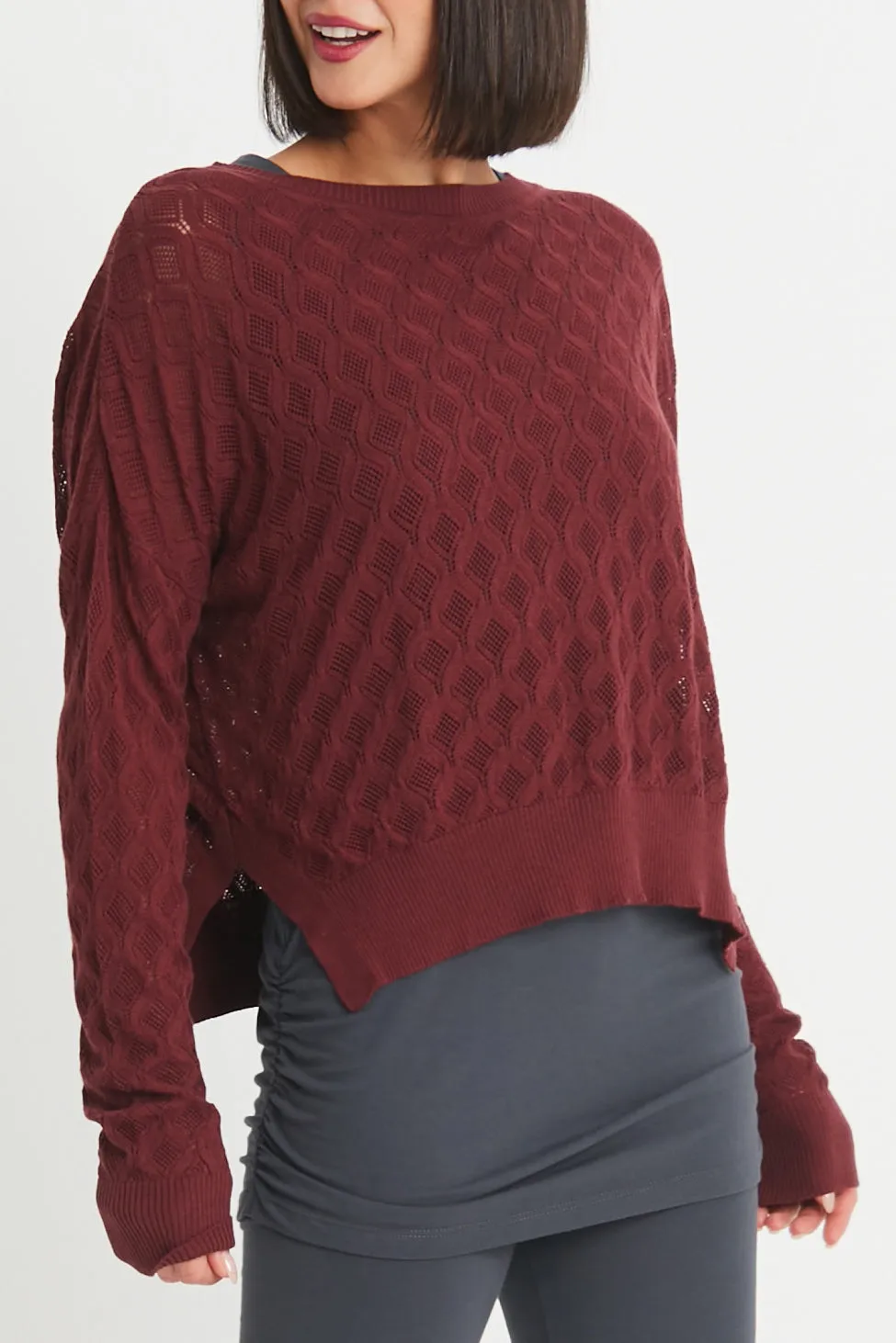 Pima Cotton Diamond Weave Crewneck Sweater
