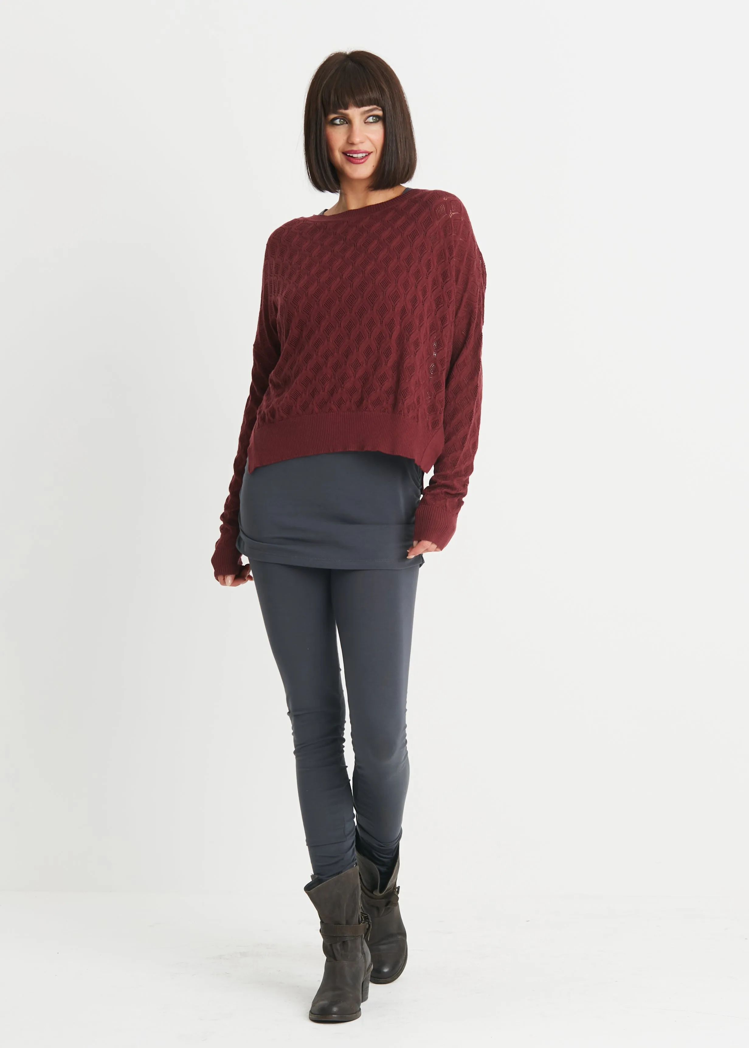 Pima Cotton Diamond Weave Crewneck Sweater