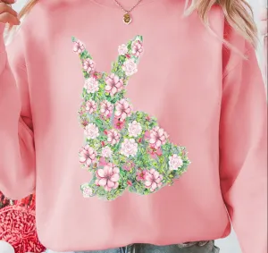 Pink Floral Bunny Sweatshirt
