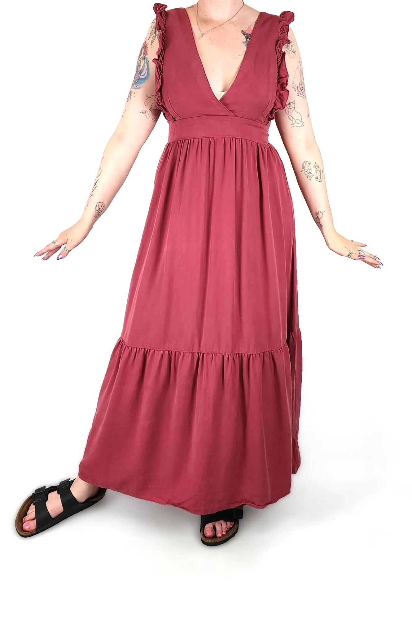 Pink maxi dress size medium
