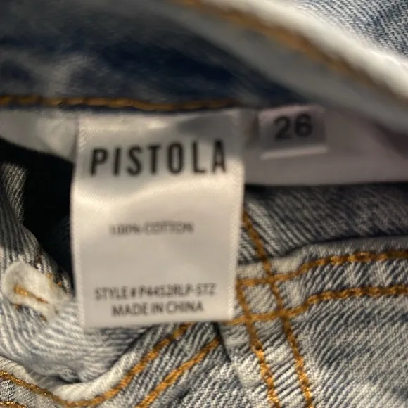 PISTOLA denim distressed jean shorts.  Size 26