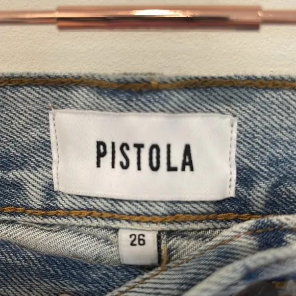 PISTOLA denim distressed jean shorts.  Size 26