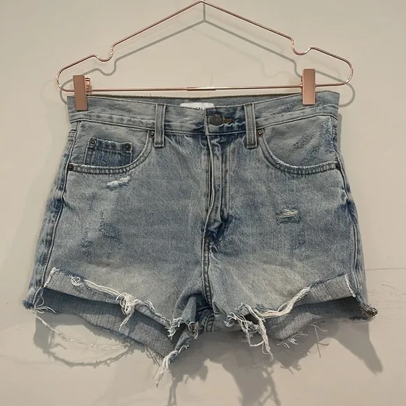 PISTOLA denim distressed jean shorts.  Size 26