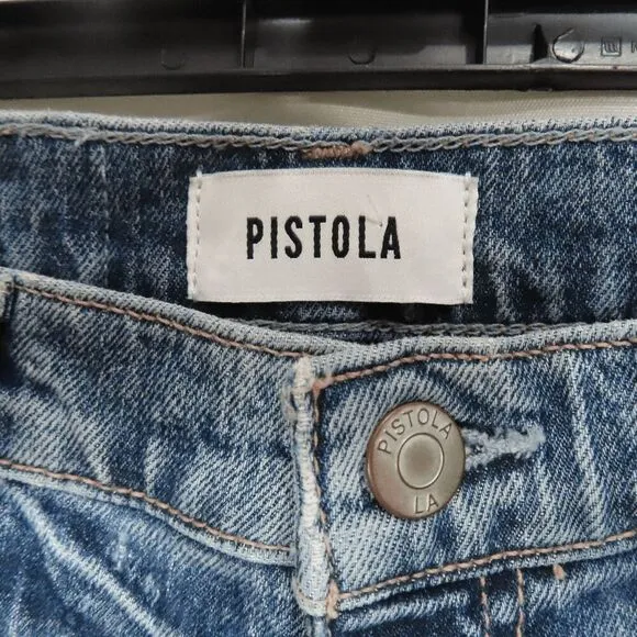 Pistola Blue Medium Wash Kate High Rise Slim Straight Jeans Size 26