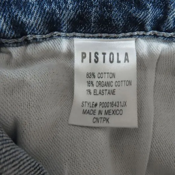 Pistola Blue Medium Wash Kate High Rise Slim Straight Jeans Size 26