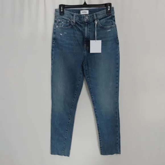 Pistola Blue Medium Wash Kate High Rise Slim Straight Jeans Size 26
