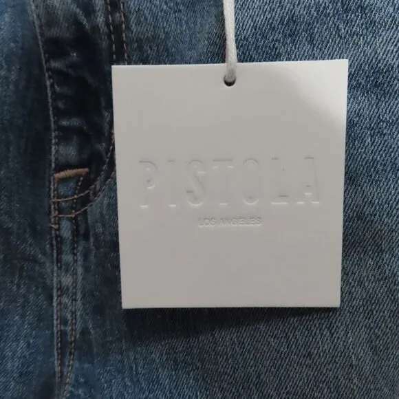 Pistola Blue Medium Wash Kate High Rise Slim Straight Jeans Size 26