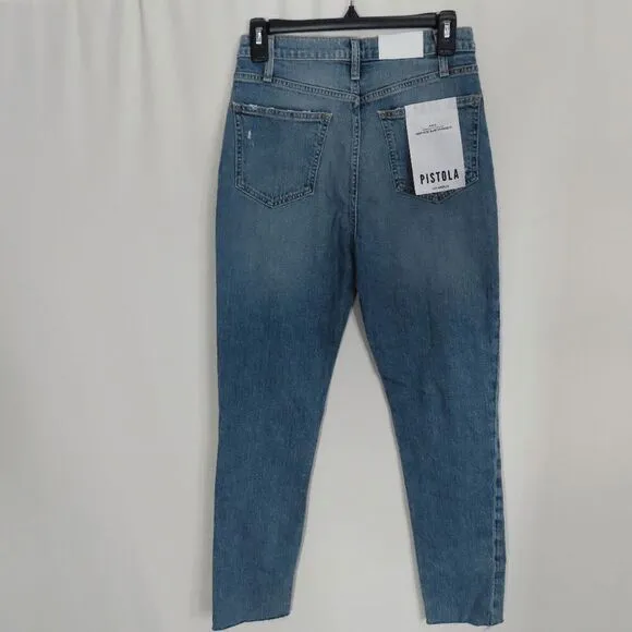 Pistola Blue Medium Wash Kate High Rise Slim Straight Jeans Size 26