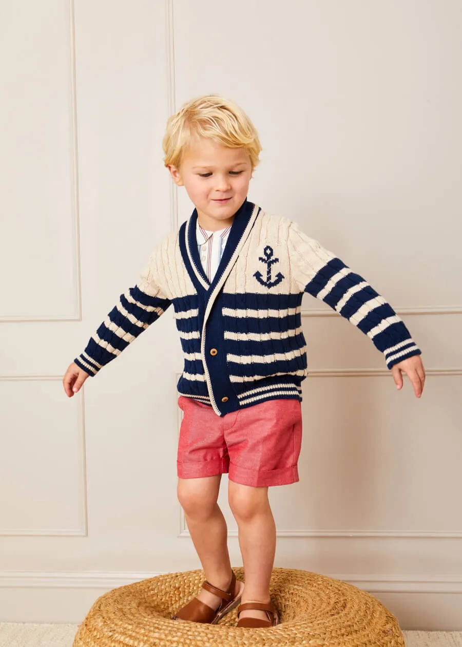 Plain Linen Toddler Shorts in Red (18mths-4yrs)