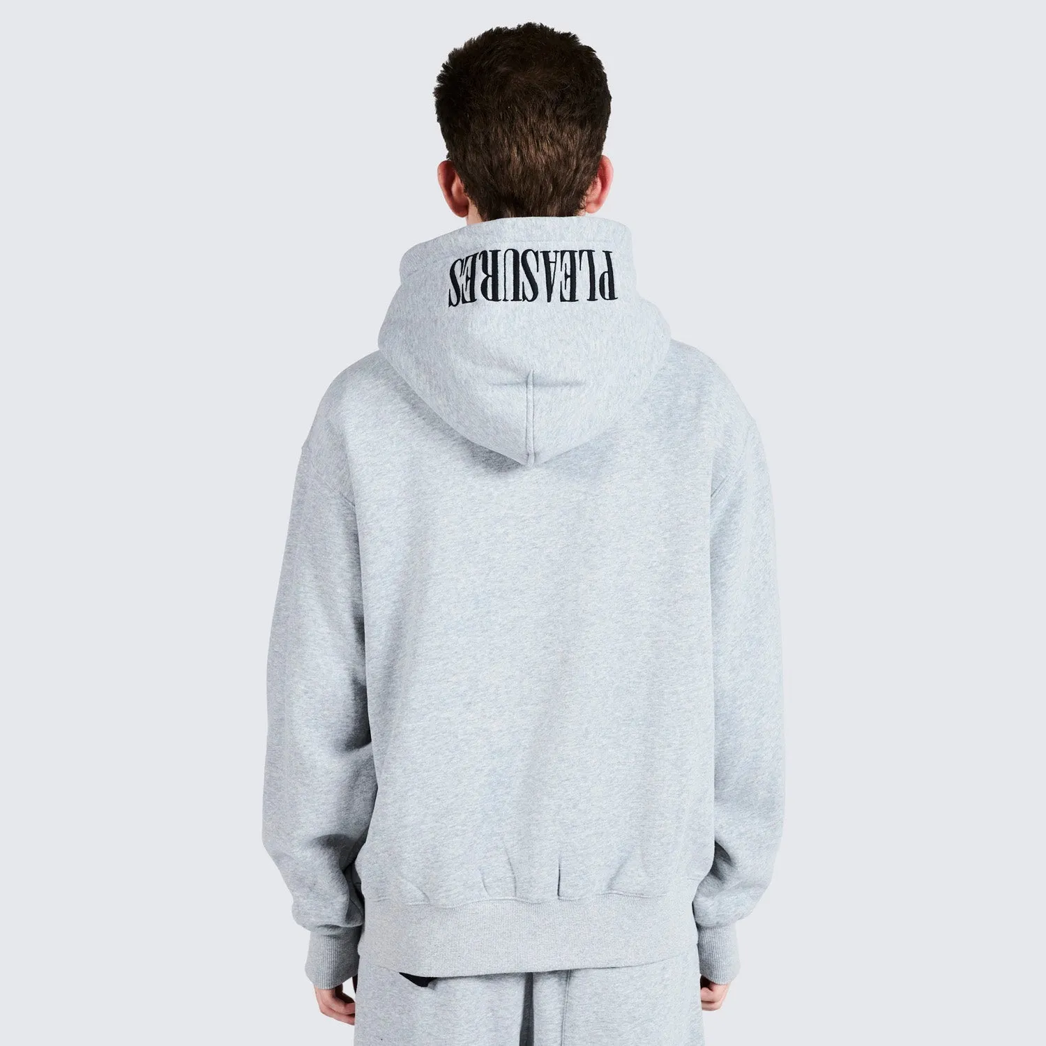 Pleasures Men Nerd Zip Up Hoodie Heather Grey