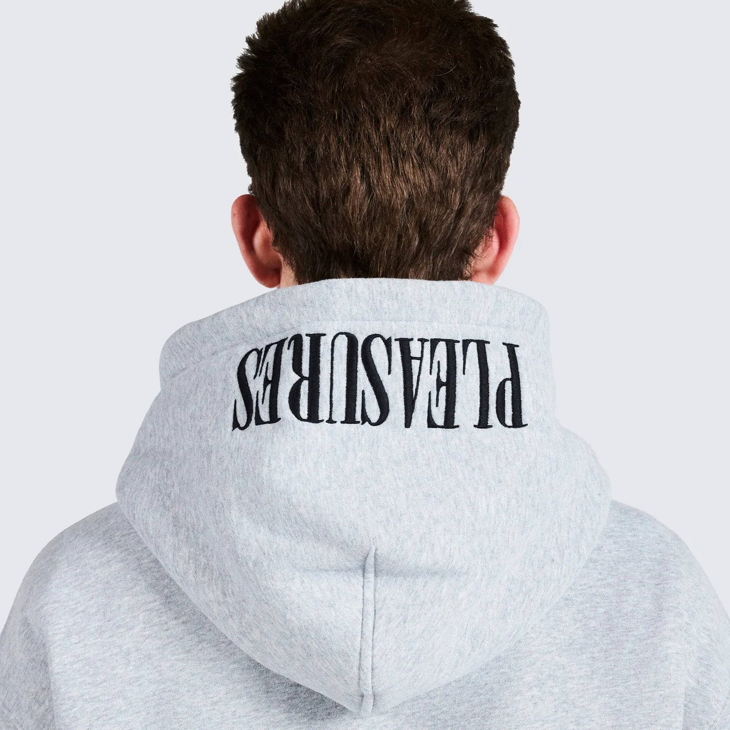 Pleasures Men Nerd Zip Up Hoodie Heather Grey