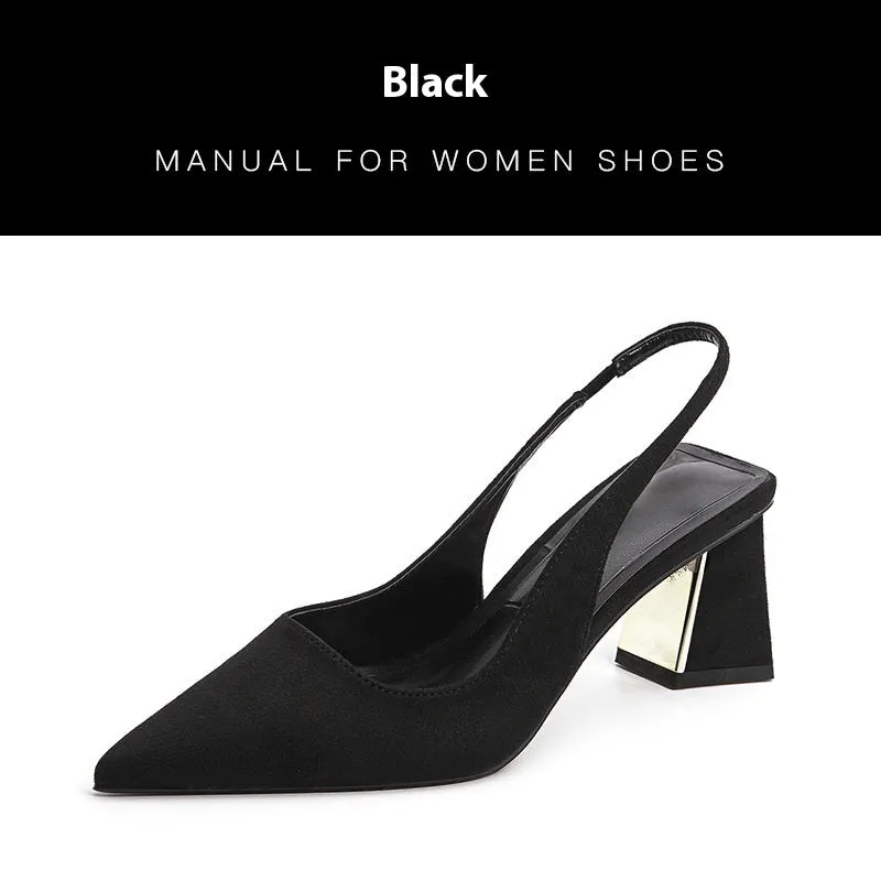 Pointed-toe Skinny Suede High Heel Pumps